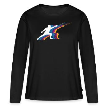 Épée de cadeau de tireur d'escrime au coucher du soleil d'époque - T-shirt manches longues Premium bio Femme - noir - Devant - Julia (174cm)