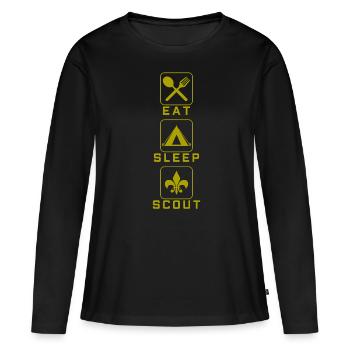 scout - T-shirt manches longues Premium bio Femme - noir - Devant - Julia (174cm)