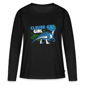 Velociraptor - T-shirt manches longues Premium bio Femme - noir - Devant - Julia (174cm)