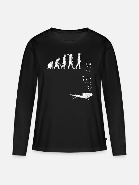 Tauchen Taucher - Frauen Premium Bio Langarmshirt - Schwarz