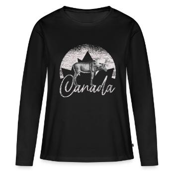 Canada - T-shirt manches longues Premium bio Femme - noir - Devant - Julia (174cm)