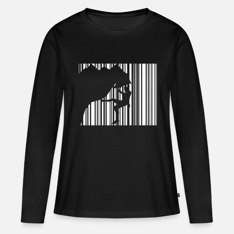 Klettern - Frauen Premium Bio Langarmshirt - Schwarz