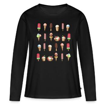 Glace glace - T-shirt manches longues Premium bio Femme - noir - Devant - Julia (174cm)