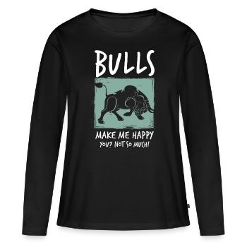 Taureau taureau - T-shirt manches longues Premium bio Femme - noir - Devant - Julia (174cm)