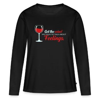 Wine - Women's Premium Organic Long Sleeve Shirt - black - Front - Julia (174cm)