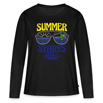 Sommer Sommerurlaub - Frauen Premium Bio Langarmshirt - Schwarz - Vorne - Julia (174cm)