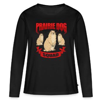 Chien de prairie - T-shirt manches longues Premium bio Femme - noir - Devant - Julia (174cm)