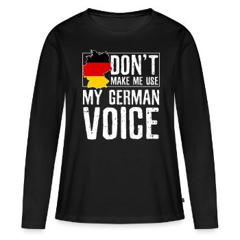 Voix allemande - T-shirt manches longues Premium bio Femme - noir - Devant - Julia (174cm)