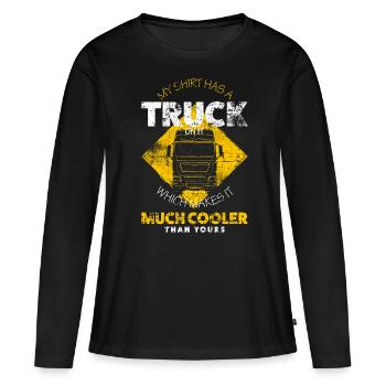 Camion - T-shirt manches longues Premium bio Femme - noir - Devant - Julia (174cm)