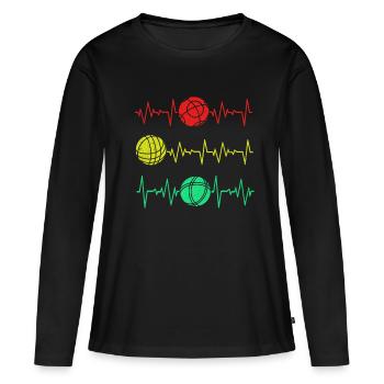 Pétanque - Women's Premium Organic Long Sleeve Shirt - black - Front - Julia (174cm)