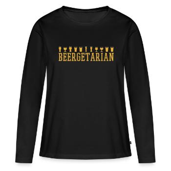 bière - T-shirt manches longues Premium bio Femme - noir - Devant - Julia (174cm)