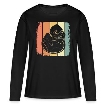 Baignoire Bain - T-shirt manches longues Premium bio Femme - noir - Devant - Julia (174cm)