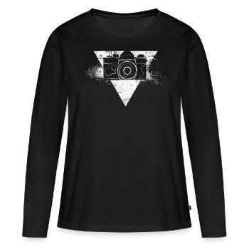 Fotograf - Frauen Premium Bio Langarmshirt - Schwarz - Vorne - Julia (174cm)