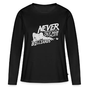 Old man billiards - Women's Premium Organic Long Sleeve Shirt - black - Front - Julia (174cm)