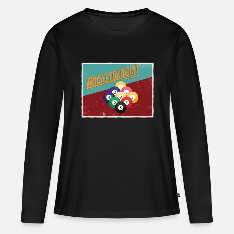Snooker - Frauen Premium Bio Langarmshirt - Schwarz