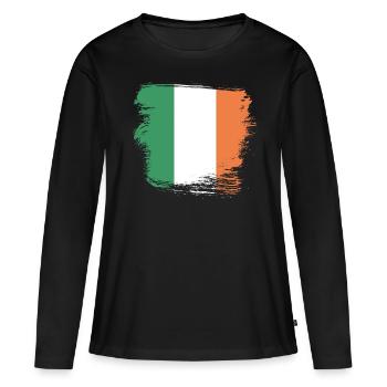 Ireland Irish flag - Women's Premium Organic Long Sleeve Shirt - black - Front - Julia (174cm)