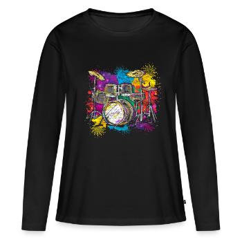 Drum instrument - Women's Premium Organic Long Sleeve Shirt - black - Front - Julia (174cm)
