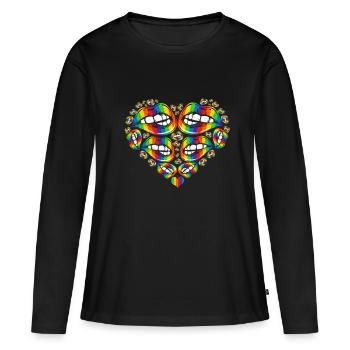 LGBT - T-shirt manches longues Premium bio Femme - noir - Devant - Julia (174cm)