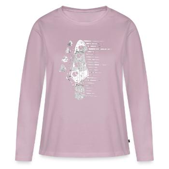 Son de guitare basse - T-shirt manches longues Premium bio Femme - rose poudré - Devant - Julia (174cm)