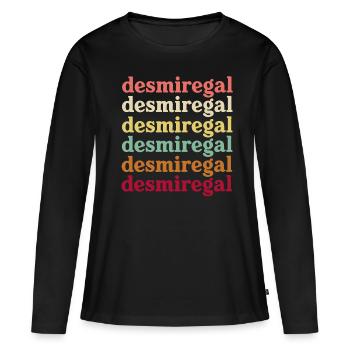 desmiregal repeter retro - T-shirt manches longues Premium bio Femme - noir - Devant - Julia (174cm)