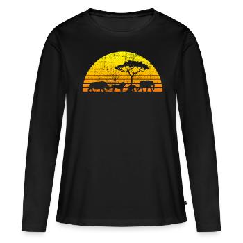 Afrique Afrique Afrique Afrique Afrique - T-shirt manches longues Premium bio Femme - noir - Devant - Julia (174cm)