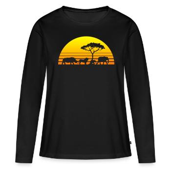 Afrique - T-shirt manches longues Premium bio Femme - noir - Devant - Julia (174cm)