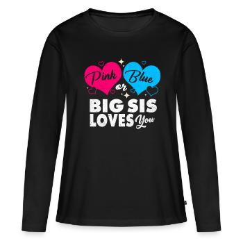 Schwangerschaft - Frauen Premium Bio Langarmshirt - Schwarz - Vorne - Julia (174cm)