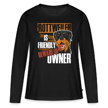 Rottweiler Besitzer - Frauen Premium Bio Langarmshirt - Schwarz - Vorne - Julia (174cm)