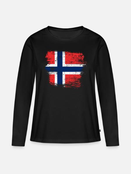 Norwegen - Frauen Premium Bio Langarmshirt - Schwarz