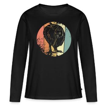 Kiwi Neuseeland Backpacker - Frauen Premium Bio Langarmshirt - Schwarz - Vorne - Julia (174cm)