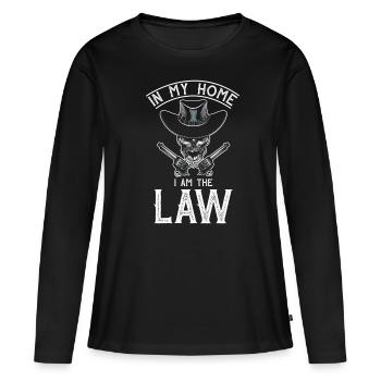 Cowboy Wild West - T-shirt manches longues Premium bio Femme - noir - Devant - Julia (174cm)