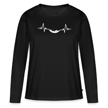 Hamac battement de coeur hamac idée cadeau hamac - T-shirt manches longues Premium bio Femme - noir - Devant - Julia (174cm)