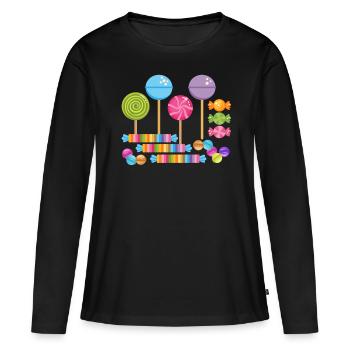 Candy Candies - T-shirt manches longues Premium bio Femme - noir - Devant - Julia (174cm)