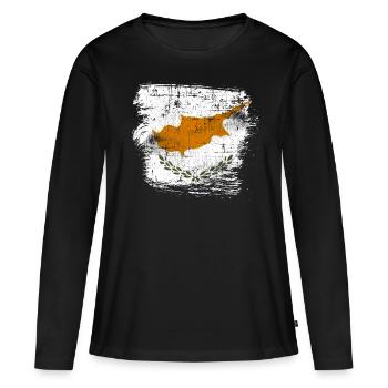 Chypre - T-shirt manches longues Premium bio Femme - noir - Devant - Julia (174cm)