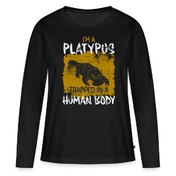 Bec d’abel - T-shirt manches longues Premium bio Femme - noir - Devant - Julia (174cm)