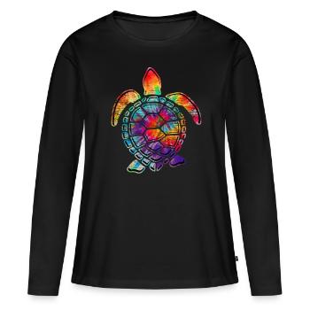 Bunte Schildkröte - Frauen Premium Bio Langarmshirt - Schwarz - Vorne - Julia (174cm)