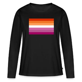 Fierté Lesbian Flag CSD Parade - T-shirt manches longues Premium bio Femme - noir - Devant - Julia (174cm)