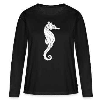 Hippocampe - T-shirt manches longues Premium bio Femme - noir - Devant - Julia (174cm)