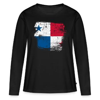 Panama - T-shirt manches longues Premium bio Femme - noir - Devant - Julia (174cm)