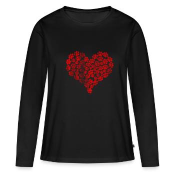 Hunde Herz - Frauen Premium Bio Langarmshirt - Schwarz - Vorne - Julia (174cm)