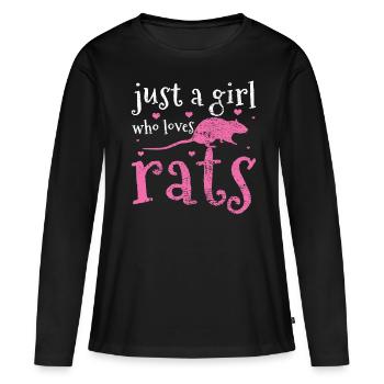 Rats rats - T-shirt manches longues Premium bio Femme - noir - Devant - Julia (174cm)