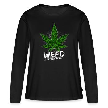 Weed - Women's Premium Organic Long Sleeve Shirt - black - Front - Julia (174cm)