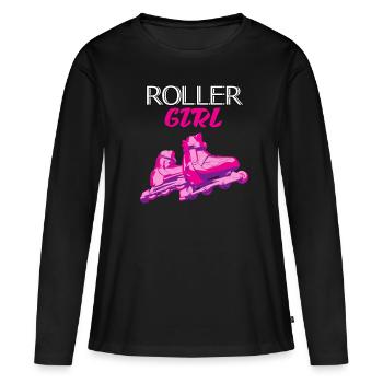 patins - T-shirt manches longues Premium bio Femme - noir - Devant - Julia (174cm)