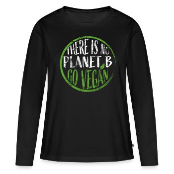 Vegan Climate Protection - Women's Premium Organic Long Sleeve Shirt - black - Front - Julia (174cm)