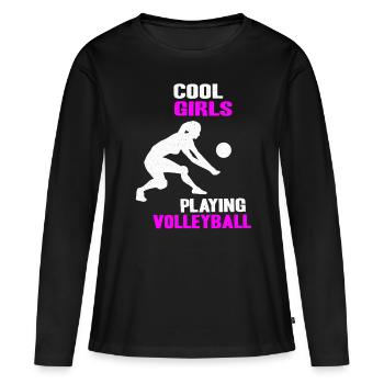 volley-ball - T-shirt manches longues Premium bio Femme - noir - Devant - Julia (174cm)