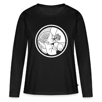 Arbre de vie Allaitement Mère Nature Amour - T-shirt manches longues Premium bio Femme - noir - Devant - Julia (174cm)