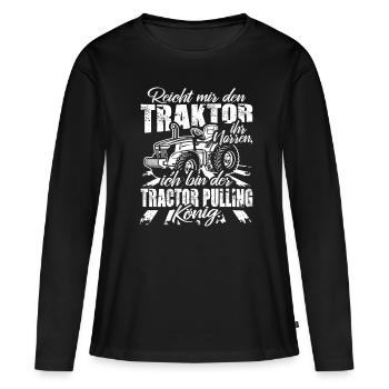 Tractor pulling - Women's Premium Organic Long Sleeve Shirt - black - Front - Julia (174cm)