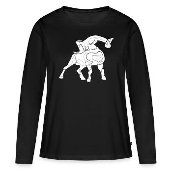 Béliers - T-shirt manches longues Premium bio Femme - noir - Devant - Julia (174cm)