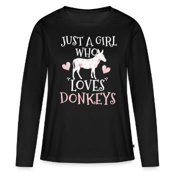 Âne âne âne - T-shirt manches longues Premium bio Femme - noir - Devant - Julia (174cm)