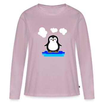 Pinguin Niedliches Tier - Frauen Premium Bio Langarmshirt - Altrosa - Vorne - Julia (174cm)